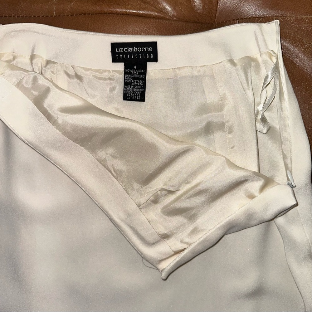 LIZ CLAIBORNE COLLECTION 2-piece garment jacket blazer skirt 100% silk size 4 - Picture 14 of 16